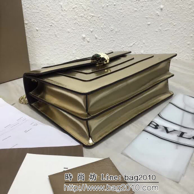 BVLGARI寶格麗 專櫃新品 雙層蛇頭包 升級版牛漆皮 鏈條單肩斜挎包 B35106 FYD1187